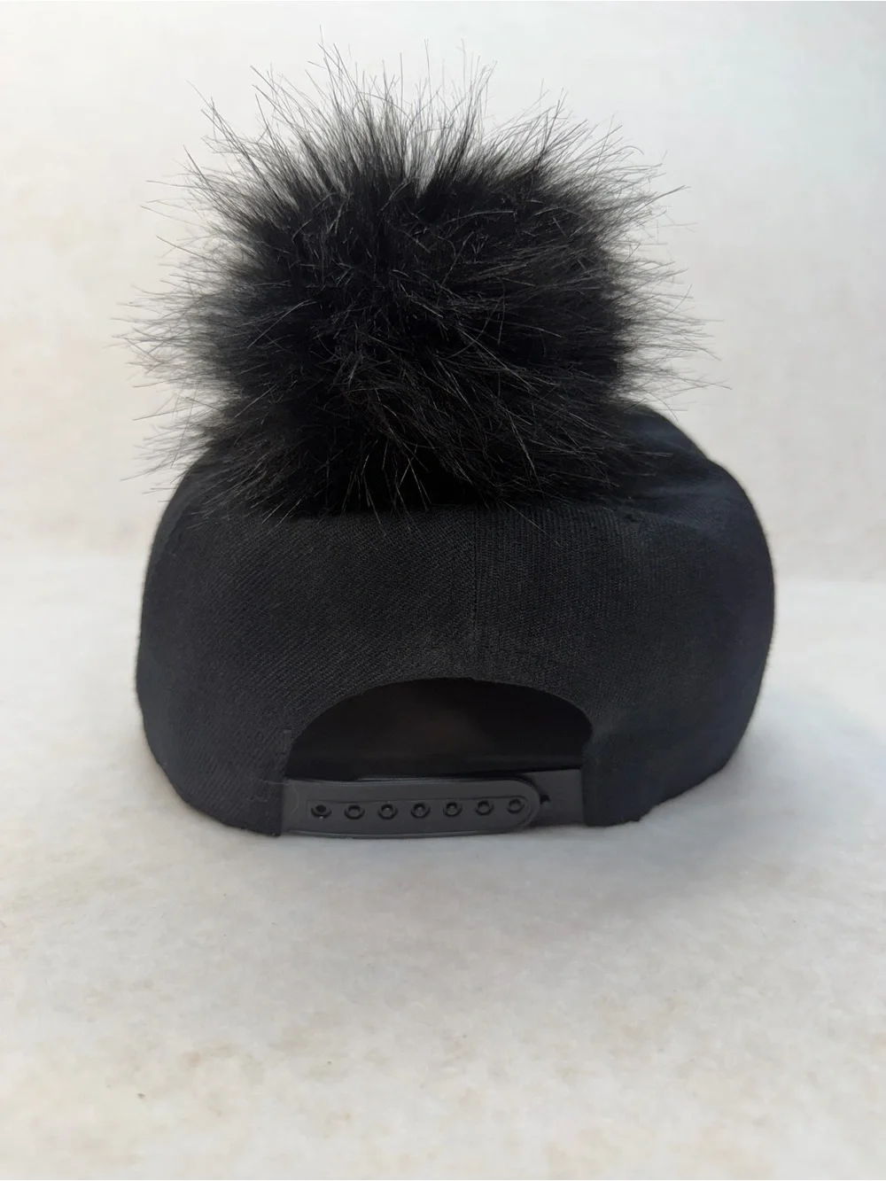 chic Pom Pom Black Baseball Cap